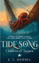 Book Cover showing a large octopus attacking a war rowing galley